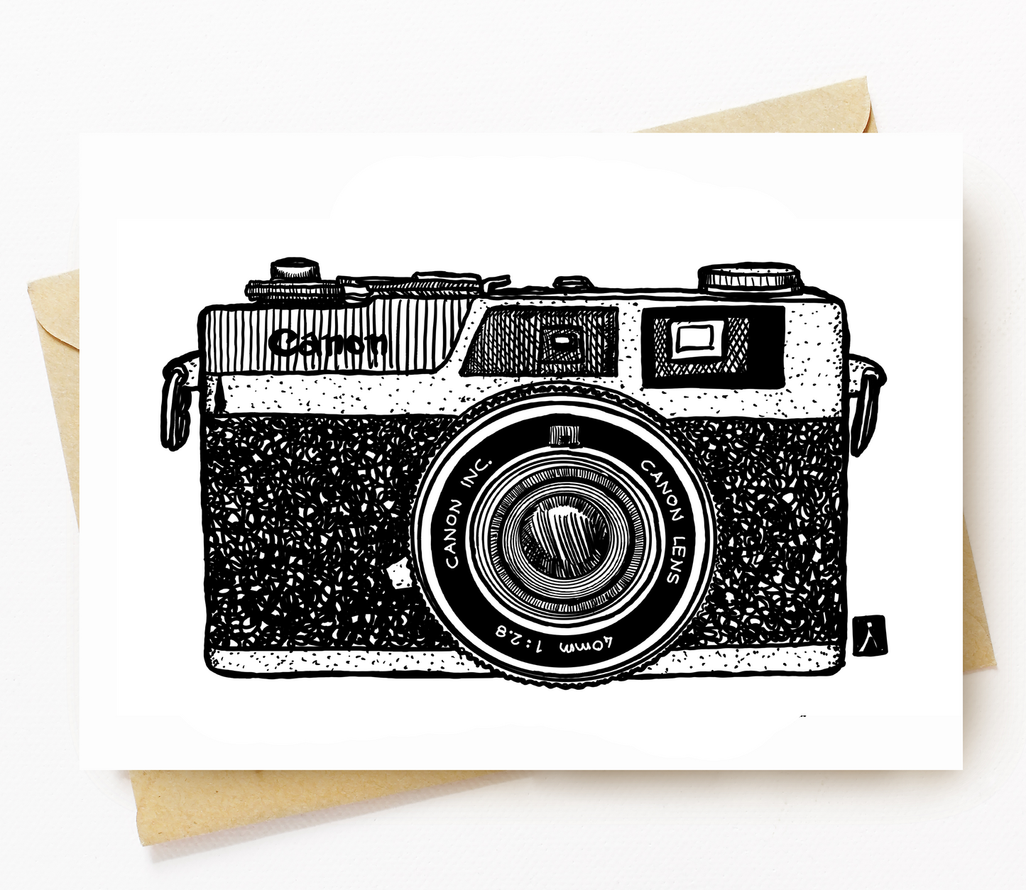 BellavanceInk: Vintage 35 MM Camera 5 x 7 Greeting Card