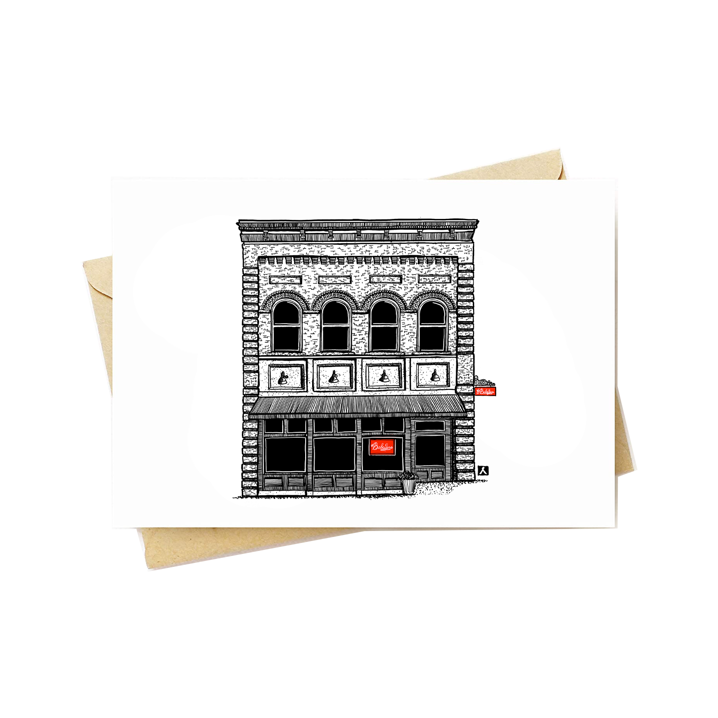 BellavanceInk: Greeting Card With A Pen & Ink Drawing Of El Bebedero In Charlottesville 5 x 7 Inches