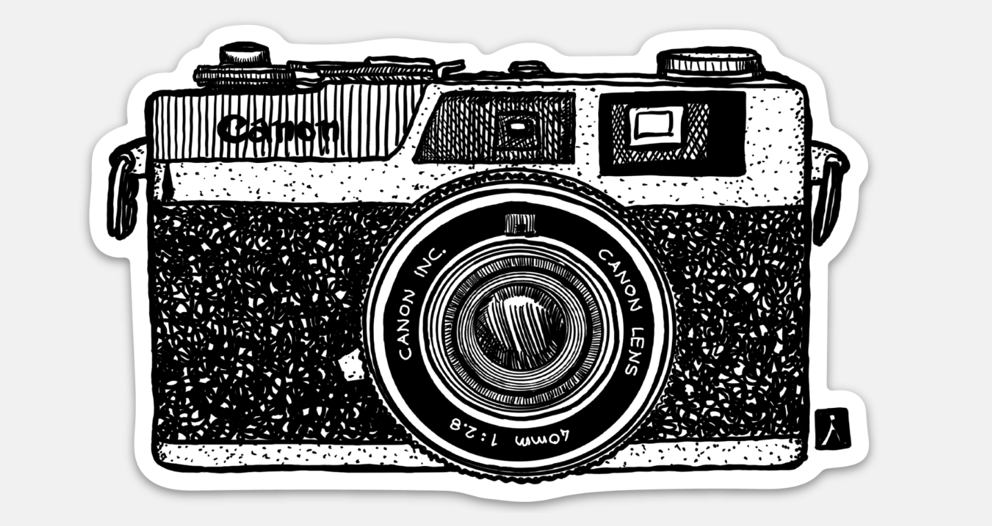 BellavanceInk: Vintage 35MM Camera Vinyl Sticker Illustration