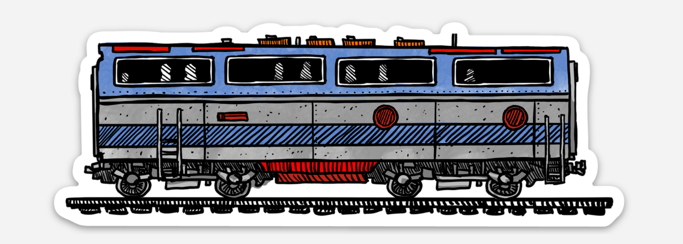 BellavanceInk: Vintage Train Cars Vinyl Sticker Illustrations Locomotive To The Caboose And More