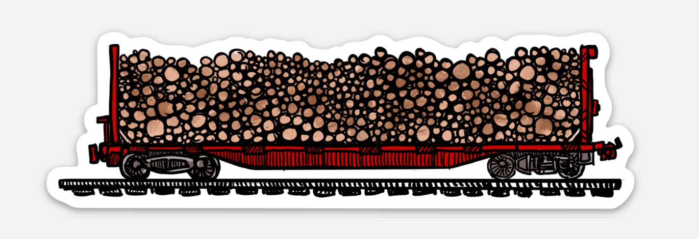 BellavanceInk: Vintage Train Cars Vinyl Sticker Illustrations Locomotive To The Caboose And More