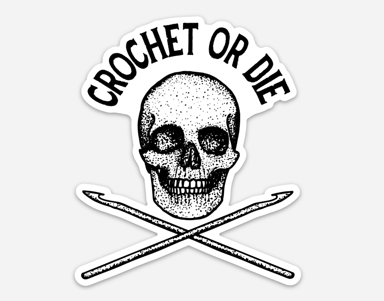 BellavanceInk: Skeleton Skull And Cross Bones Style Crochet Or Die Vinyl Sticker Illustration (Copy)