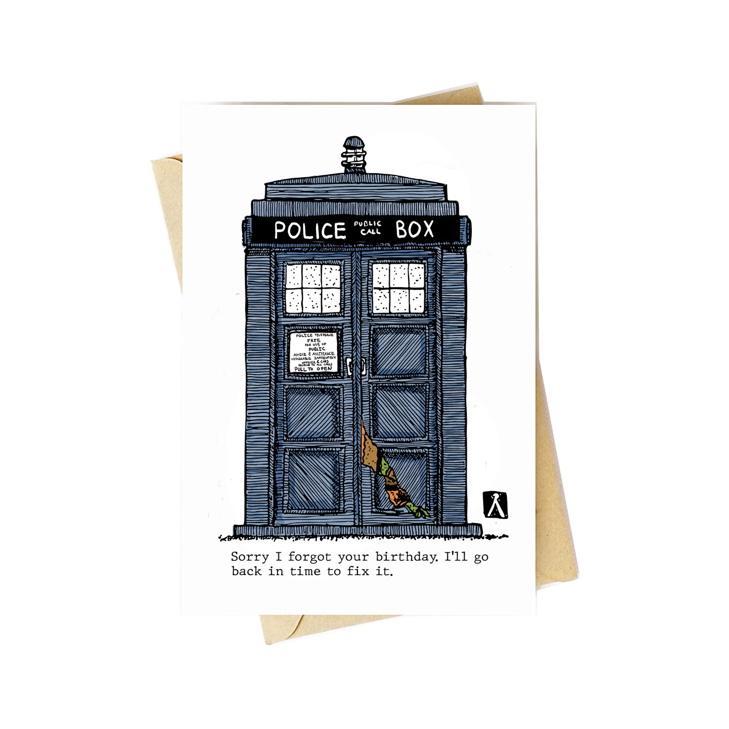 BellavanceInk: 5 x 7 Belated Birthday Card With A Dr. Who Tardis Metropolitan Police Call Box