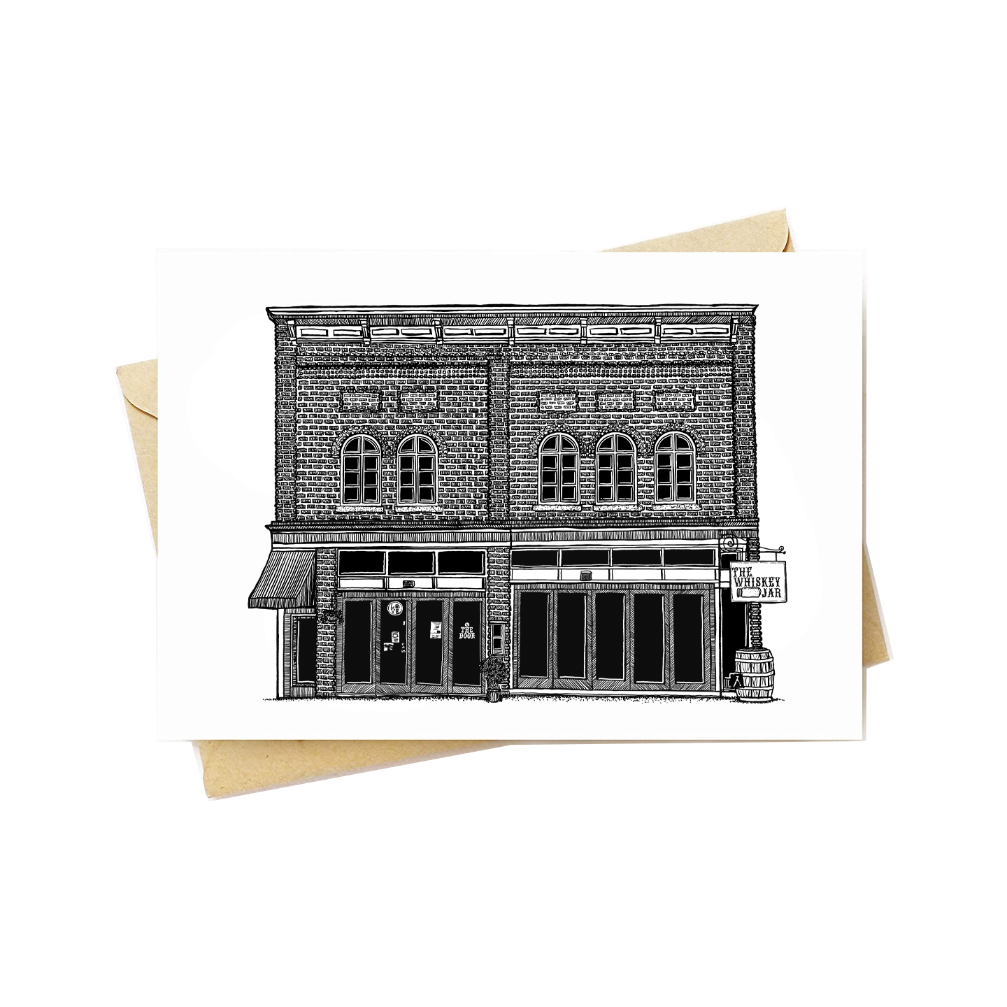 BellavanceInk: Greeting Card With A Pen & Ink Drawing Of The Whiskey Jar In Charlottesville 5 x 7 Inches