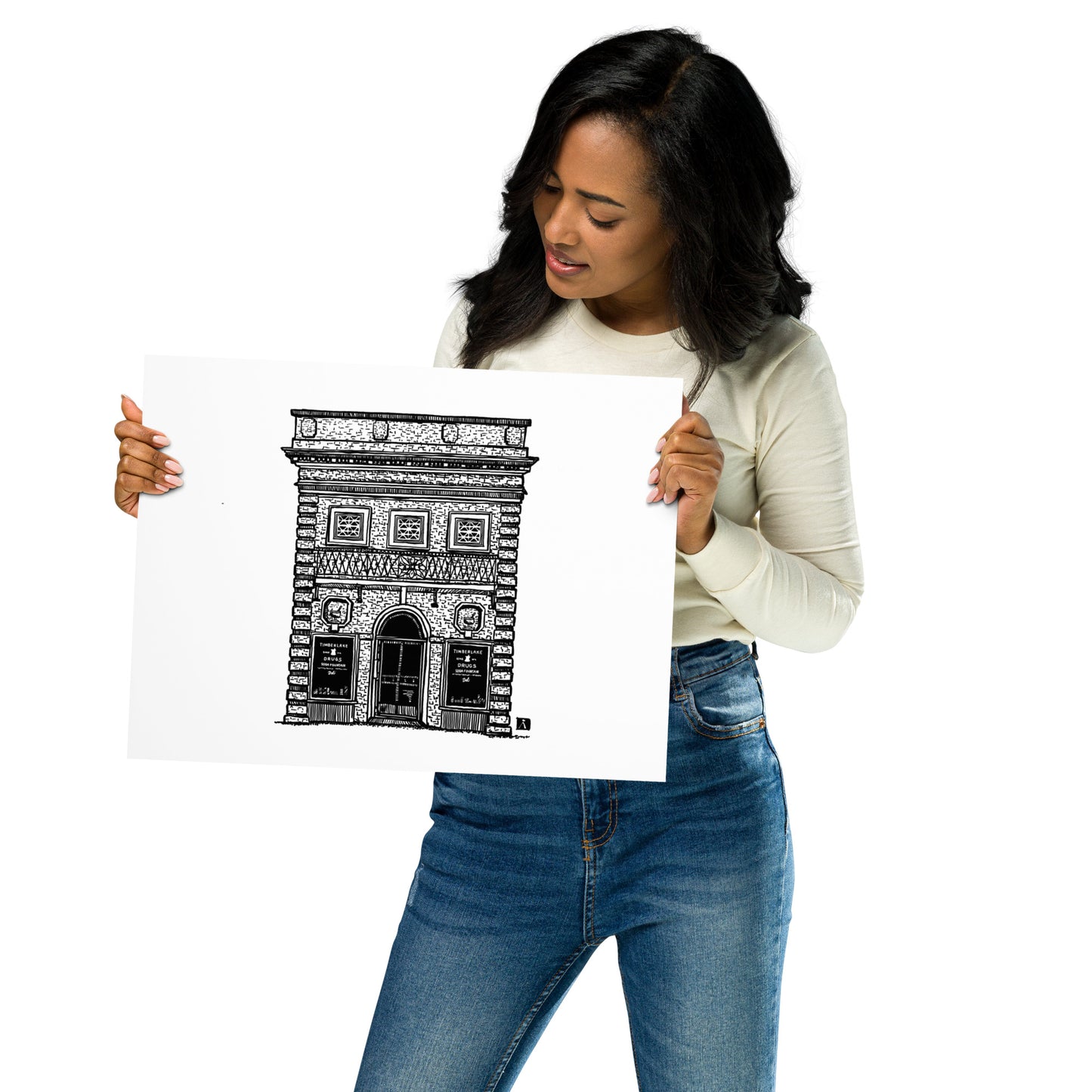 BellavanceInk: Charlottesville Cultural Landmark Limited Print With A Pen & Ink Drawing Of Timberlake Pharmacy In Charlottesville Virginia