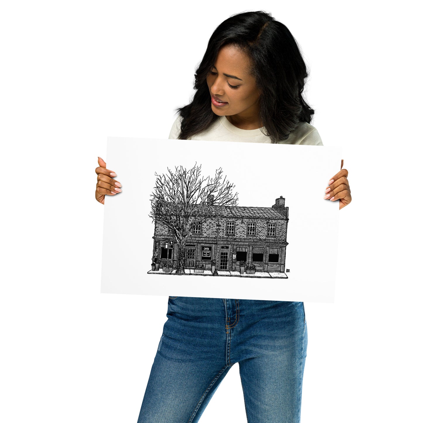 BellavanceInk: Charlottesville Area Attractions Tavern And Grocery Restaurant Pen & Ink Sketch
