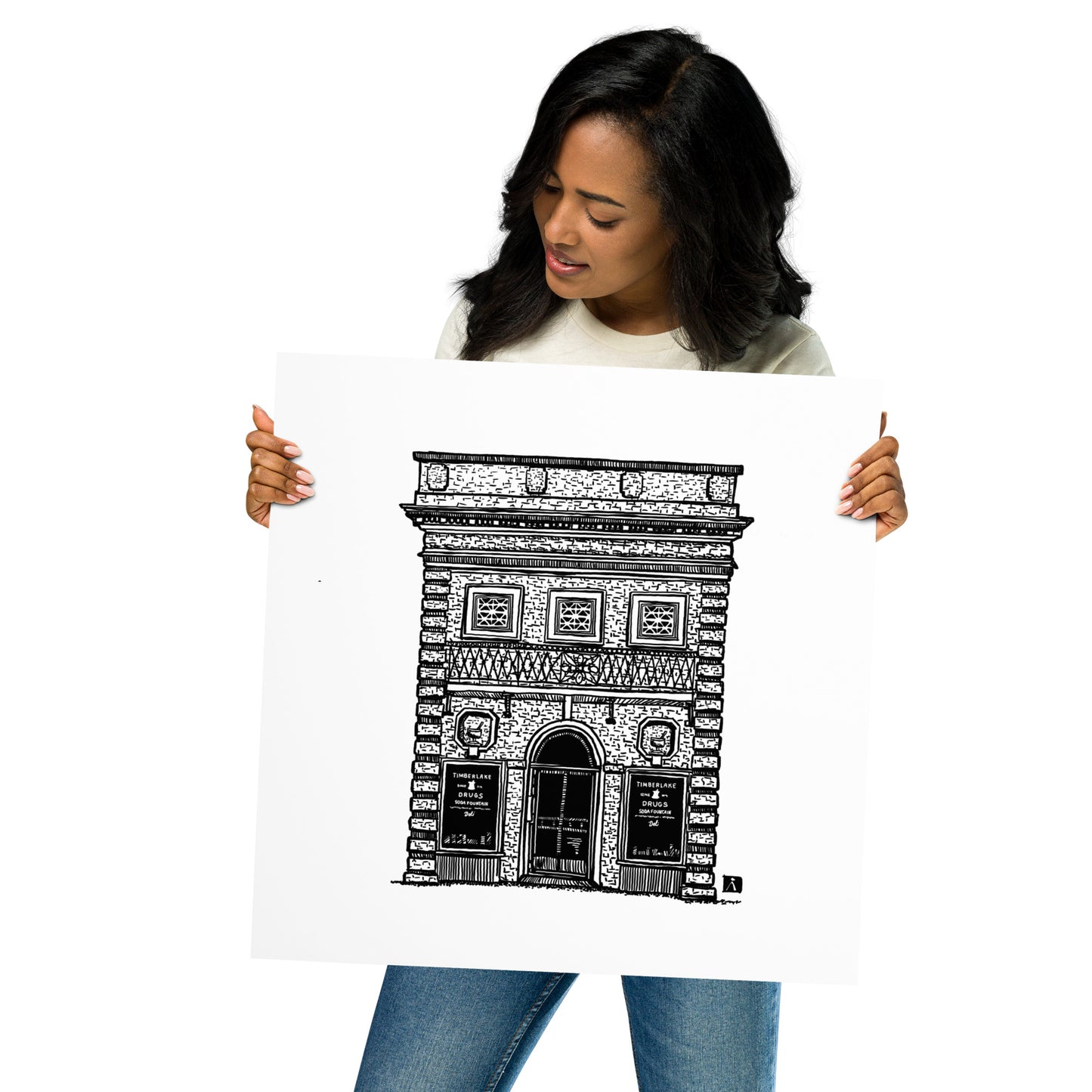 BellavanceInk: Charlottesville Cultural Landmark Limited Print With A Pen & Ink Drawing Of Timberlake Pharmacy In Charlottesville Virginia