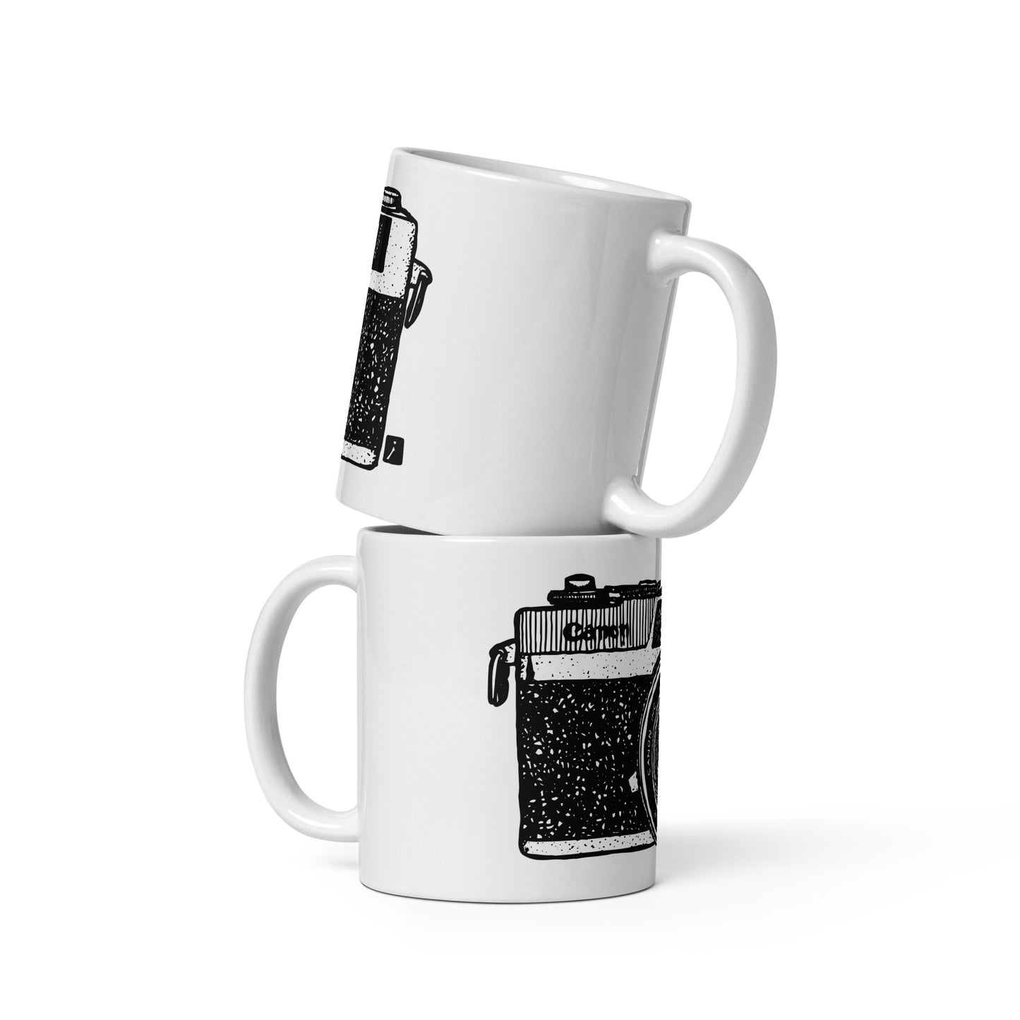 BellavanceInk: Coffee Mug With Vintage 35MM Camera Pen & Ink Sketch