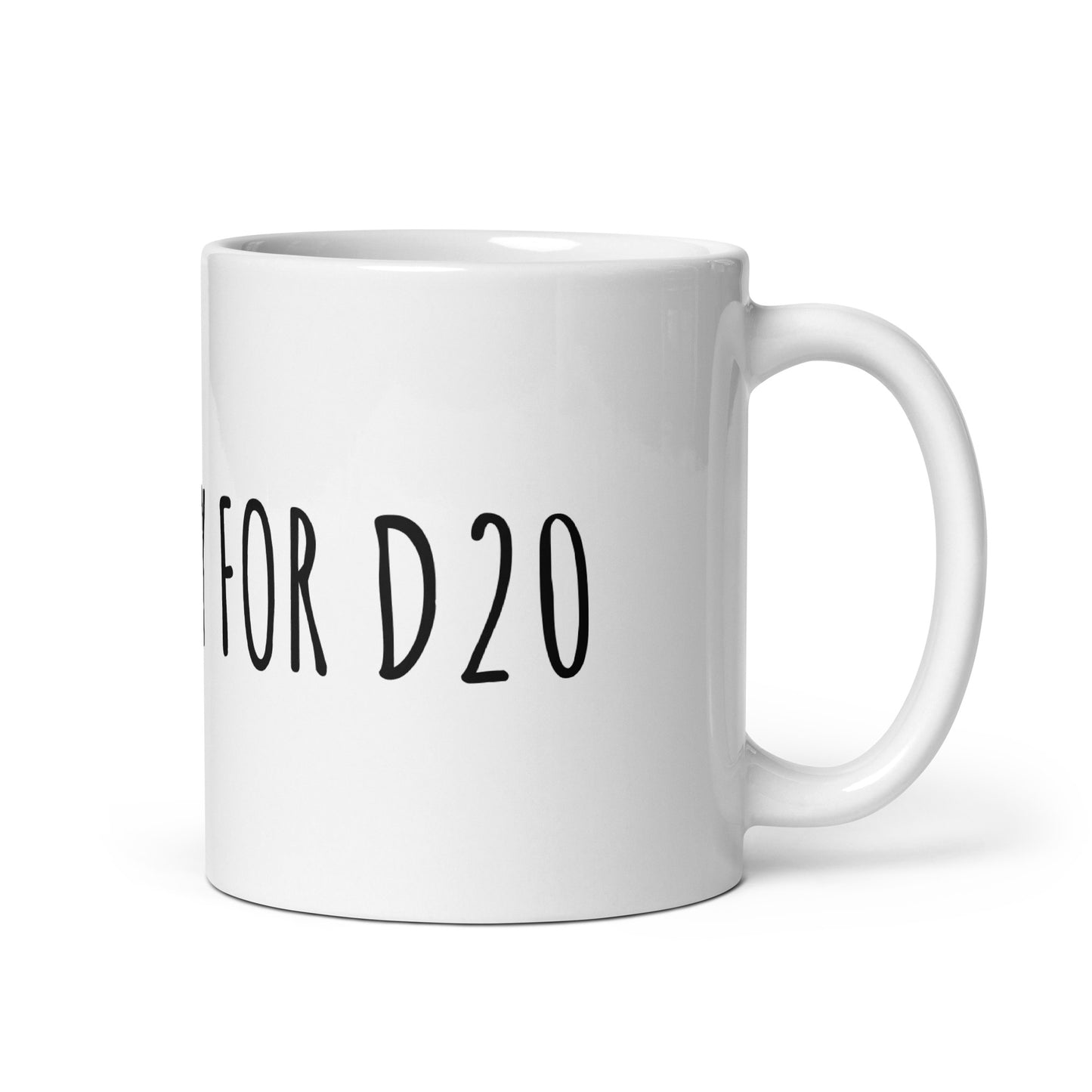 BellavanceInk: Coffee Mug With Pen & Ink Drawing Of A Skeleton Warrior Praying For A D20 Dice Roll