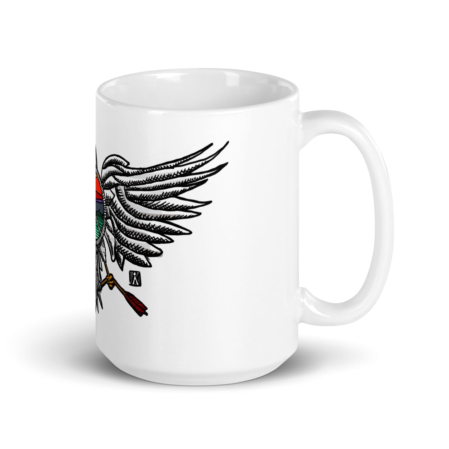 BellavanceInk: Peace Dove Symbol Hand Drawn Pen And Ink White Coffee Mug