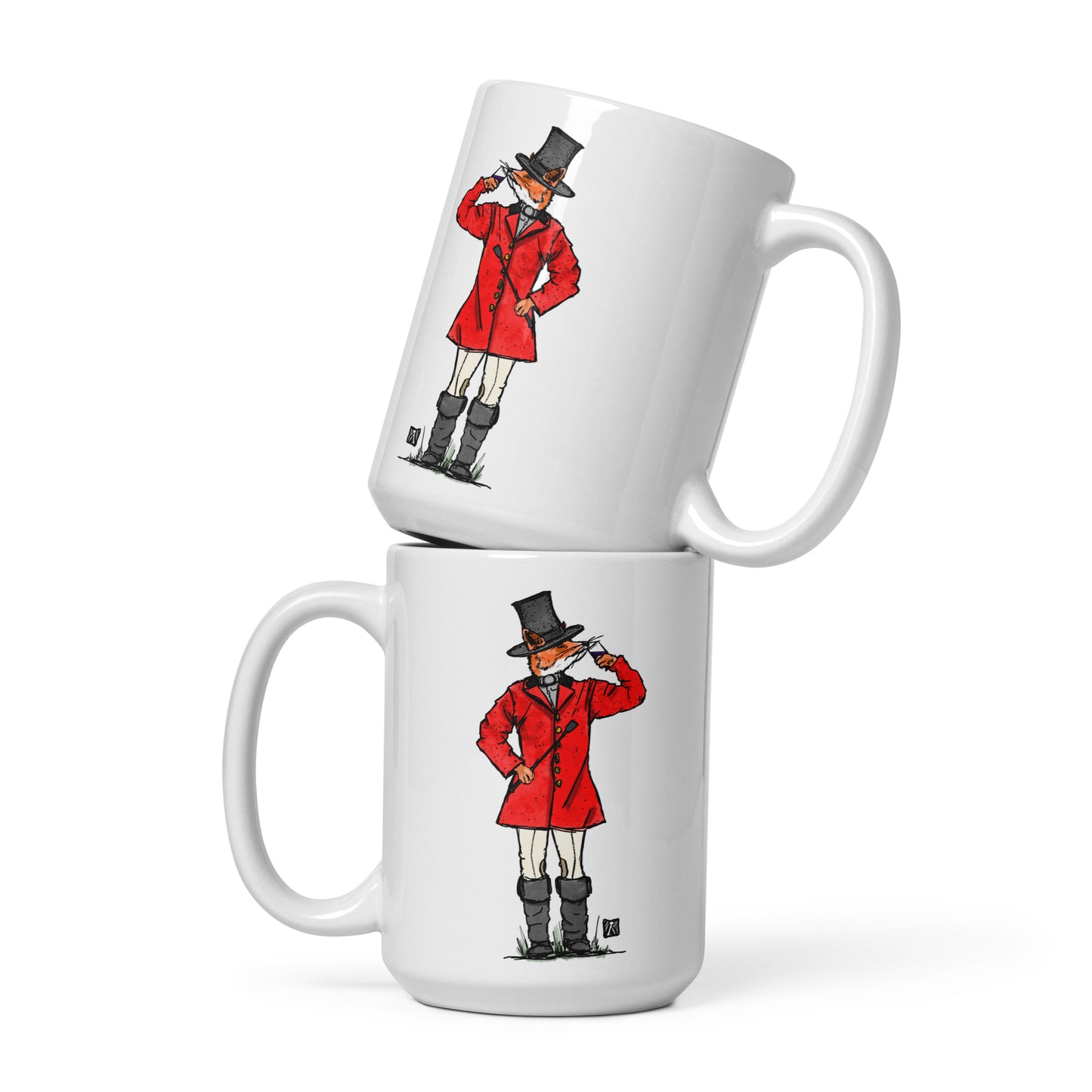 BellavanceInk: Coffee Mug With Fox Dressed In Their Fox Hunting Garb