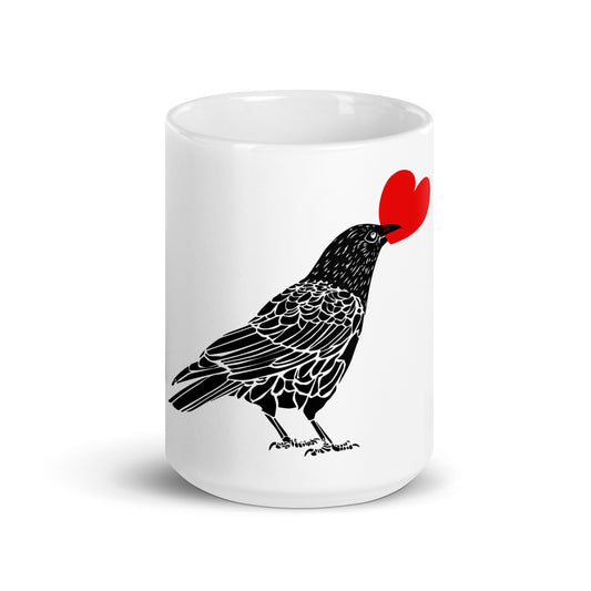 BellavanceInk: Coffee Mug With A Crow Holding A Heart