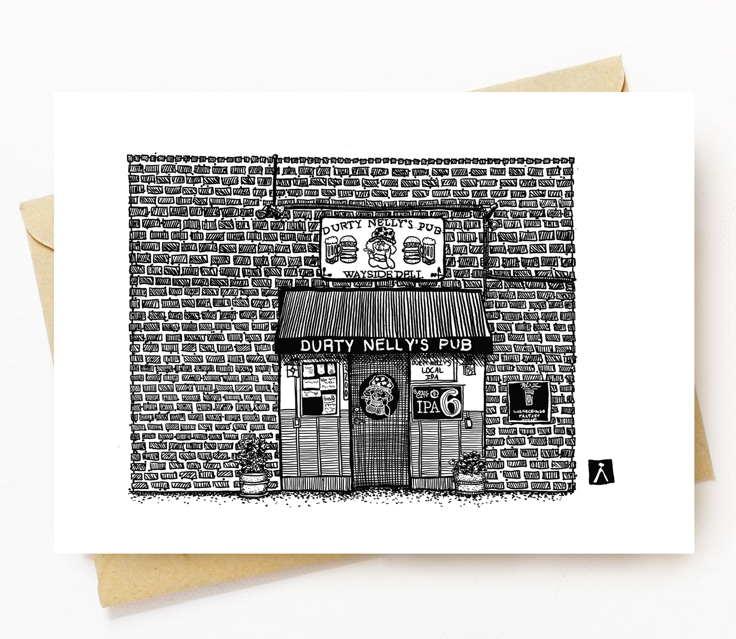 BellavanceInk: Greeting Card of the Charlottesville Area Bar/Music Venue Durty Nellys