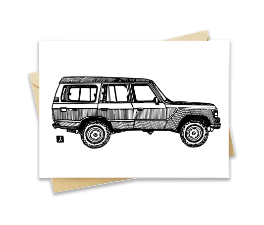 BellavanceInk: 5 x 7 Greeting Card With A Toyota FJ60 Pen And Ink Illustration - BellavanceInk
