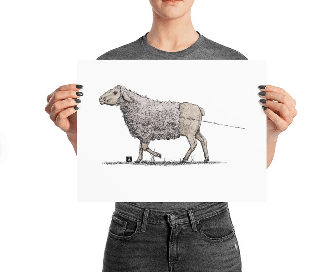 BellavanceInk: Print Of Sheep Losing Her Wool - BellavanceInk