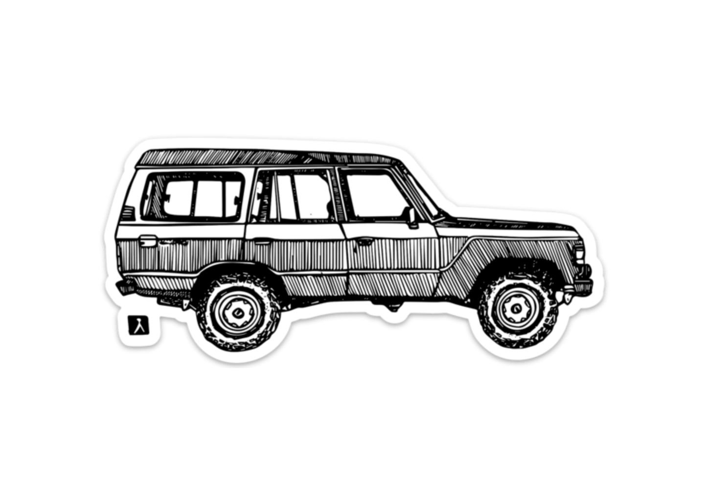 BellavanceInk: Vintage Toyota FJ60 Side View Pen And Ink Vinyl Sticker Illustration - BellavanceInk