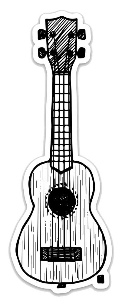 BellavanceInk: Pen And Ink Drawing Of A Ukulele Vinyl Sticker