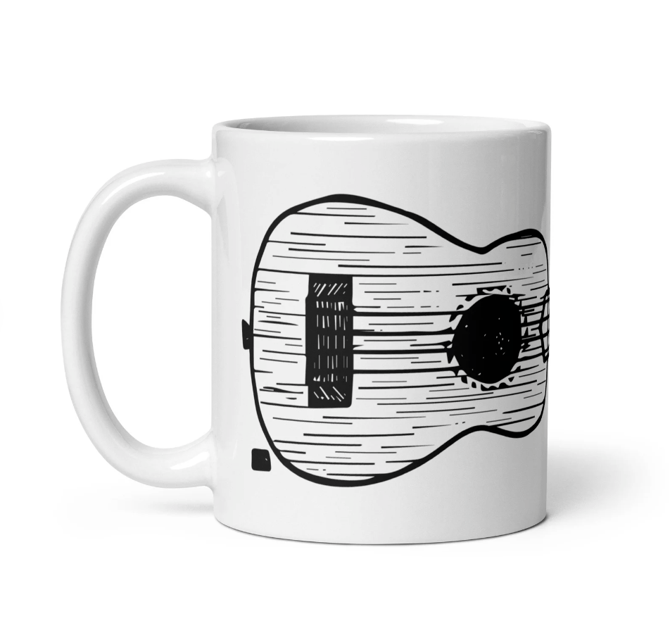 BellavanceInk: Coffee Mug With A Ukelele Pen And Ink Drawing