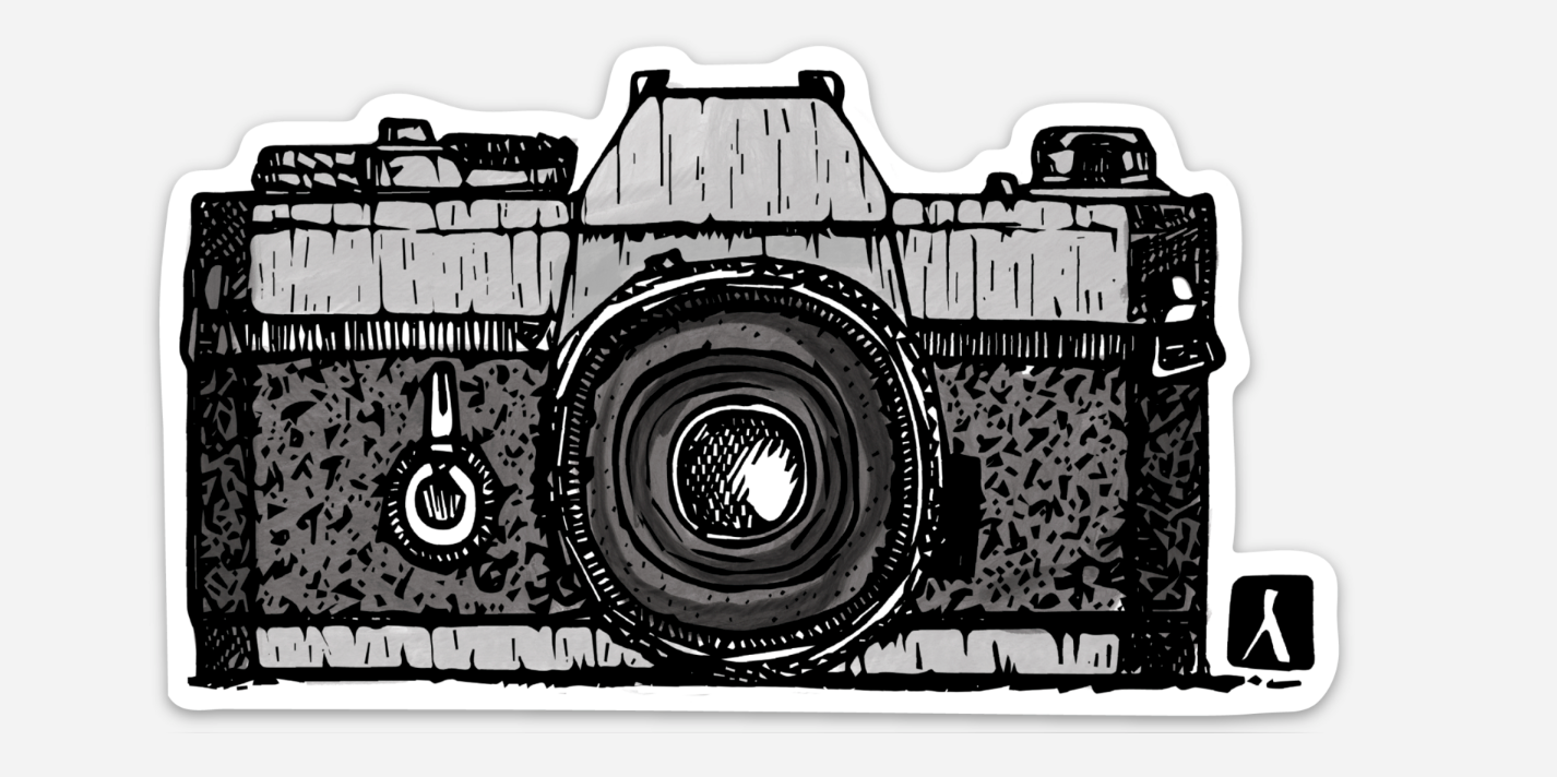 BellavanceInk: Vintage 35MM Camera Vinyl Sticker Illustration