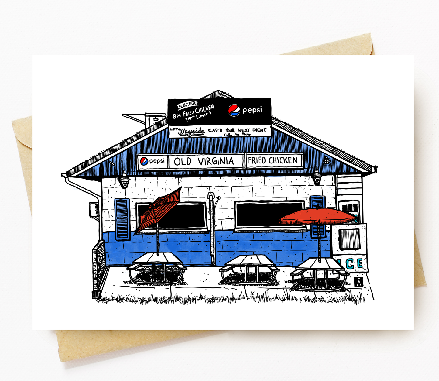BellavanceInk: Greeting Card of the Charlottesville Area Wayside Chicken Chicken Shack