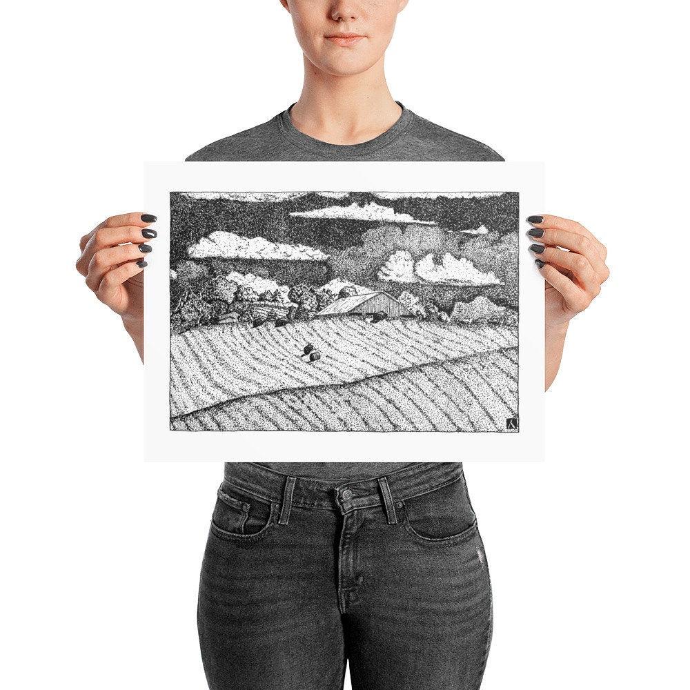 BellavanceInk: Charlottesville Ivy Road Farm Pen & Ink Sketch (Prints also available) - BellavanceInk