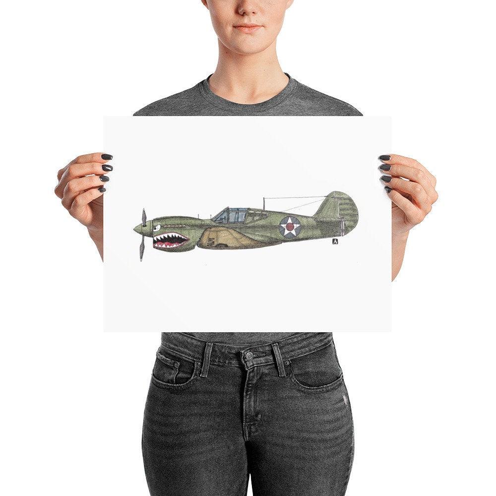 BellavanceInk: Pen & Ink Drawing/Watercolor of a P40 Warhawk (Limited Prints Also Available) - BellavanceInk