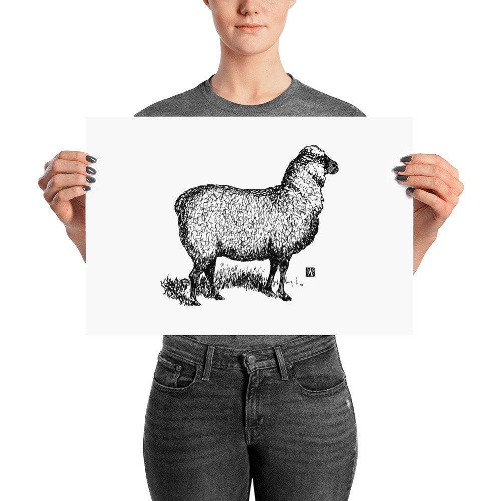BellavanceInk: Pen & Ink Drawing of a Proud Sheep Print - BellavanceInk