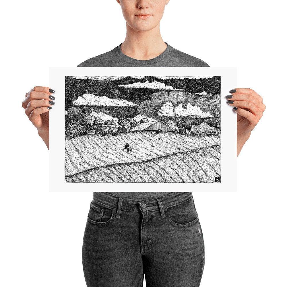 BellavanceInk: Charlottesville Ivy Road Farm Pen & Ink Sketch (Prints also available) - BellavanceInk