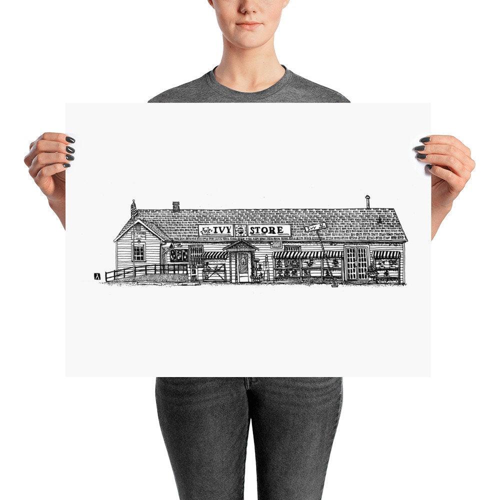 BellavanceInk: Charlottesville Area Ivy Store Pen & Ink Sketch (Prints also available) - BellavanceInk