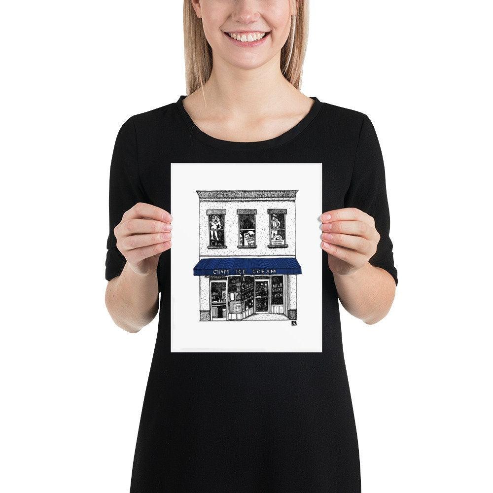 BellavanceInk: Charlottesville Area Attractions Chaps Ice Cream Drawing Limited Prints - BellavanceInk