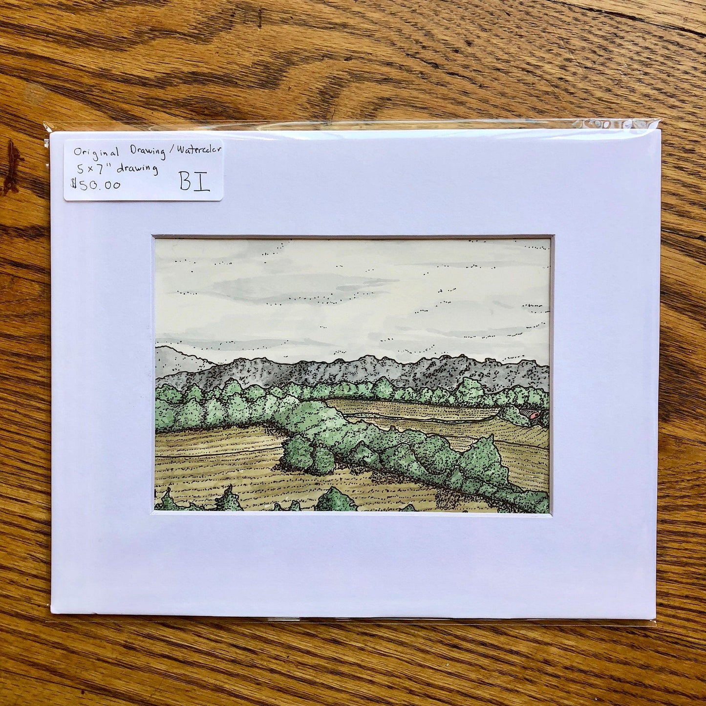 BellavanceInk: Limited print With Pen & Ink Watercolor Sketch Of Farm Near Crozet, Virginia - BellavanceInk