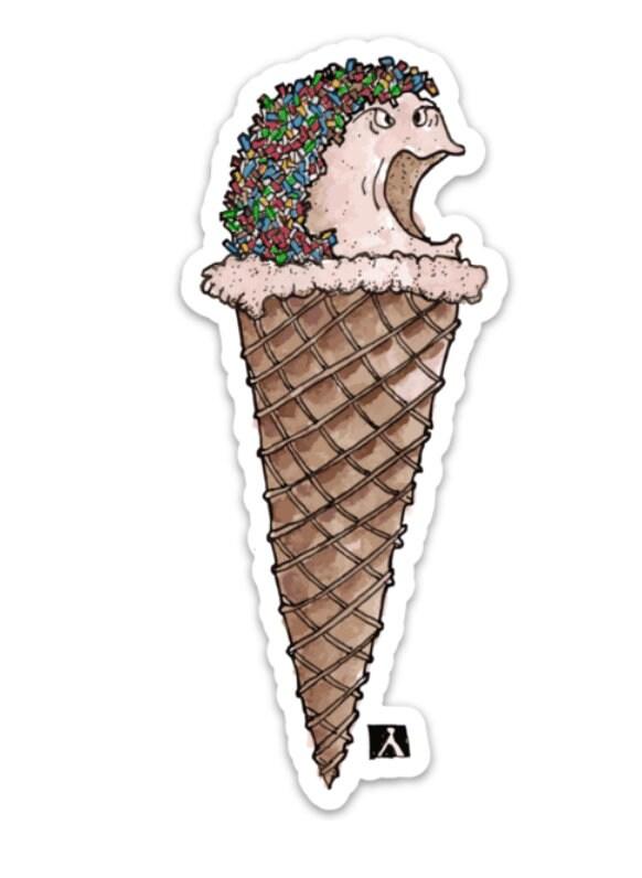 BellavanceInk: I Scream, You Scream, We All Scream For Ice Scream Vinyl Sticker Illustration - BellavanceInk