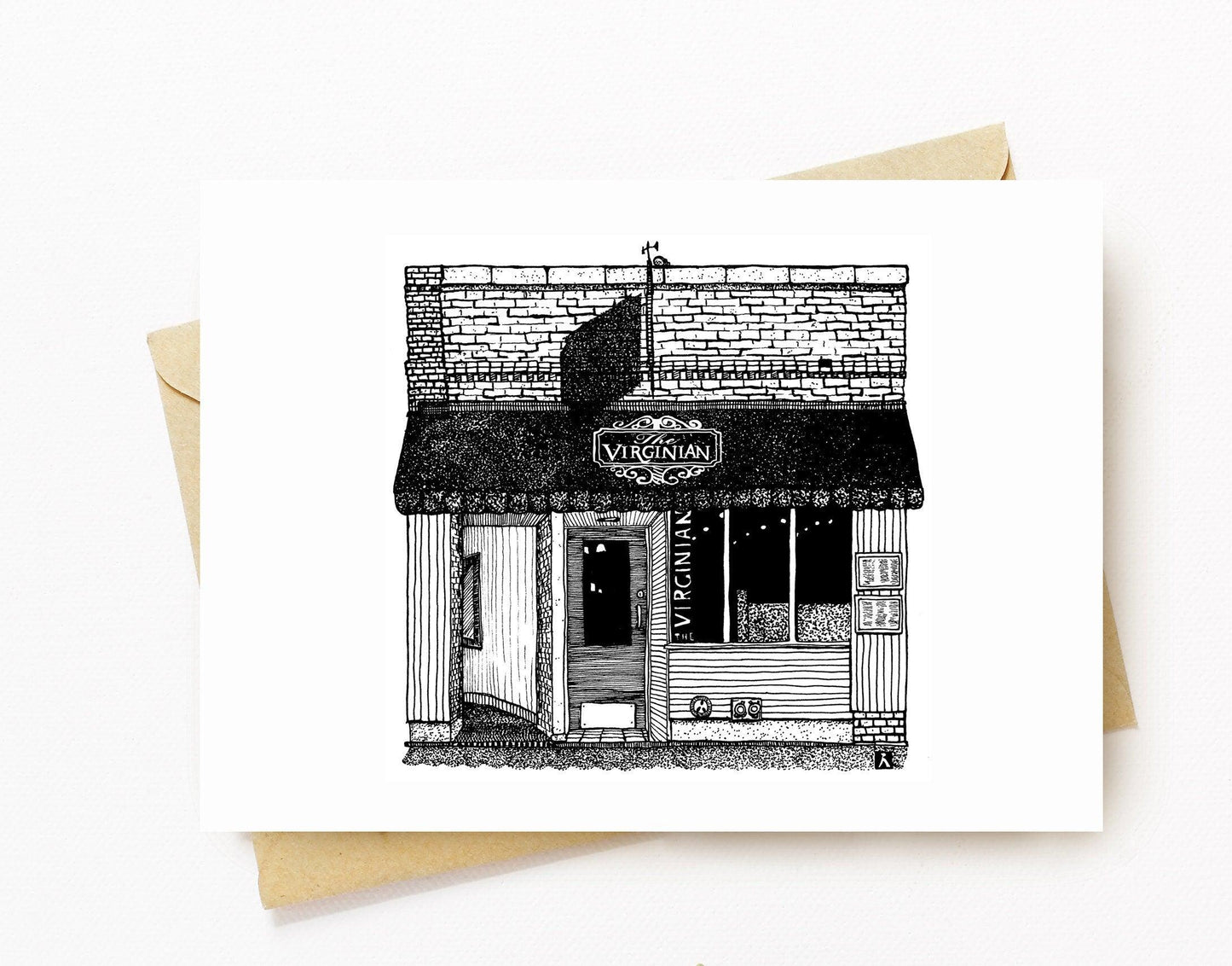 BellavanceInk: Greeting Card With The Charlottesville Restaurant The Virginian 5 x 7 Inches - BellavanceInk