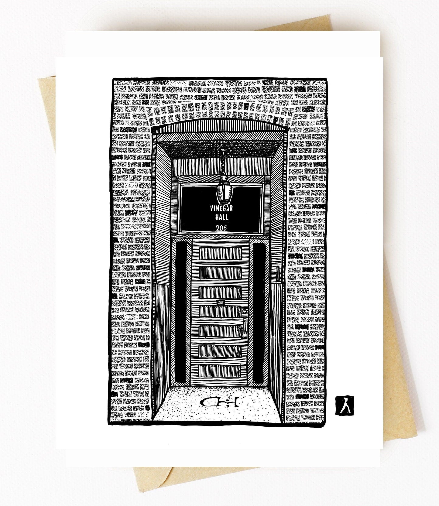 BellavanceInk: Greeting Card of Common House Social Club In Charlottesville, Virginia Pen & Ink Drawing - BellavanceInk