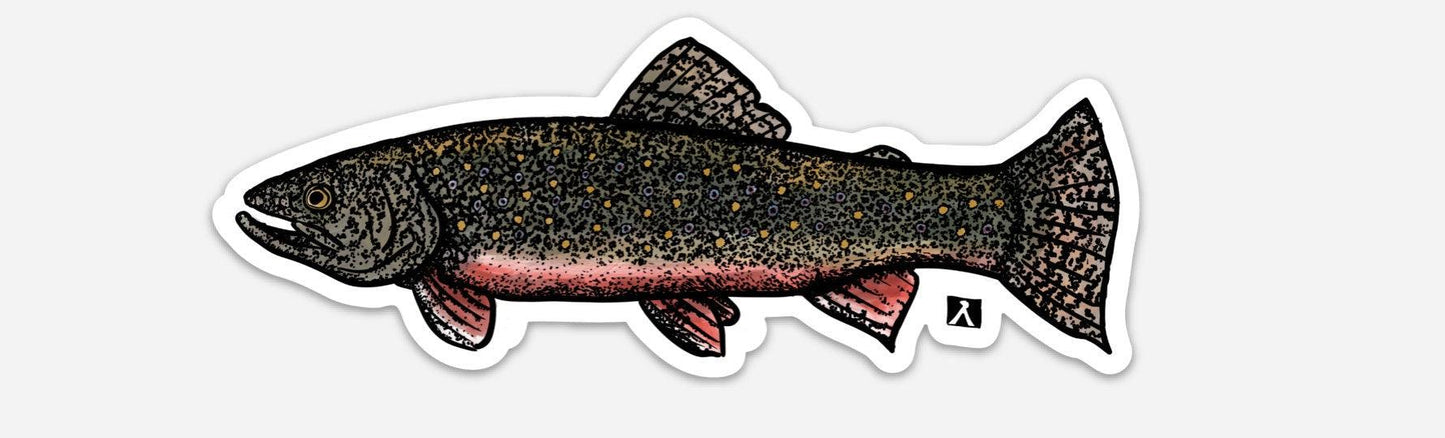 BellavanceInk: Brook Trout Pen & Ink Watercolor Illustration Vinyl Sticker Pen and Ink Illustration - BellavanceInk