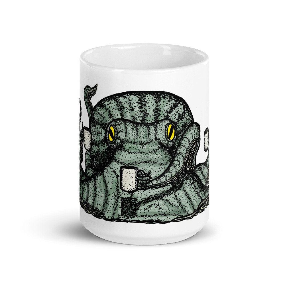 BellavanceInk: Octopus With Multiple Coffee Mugs Pen & Ink Watercolor Illustration On A Coffee Mug - BellavanceInk