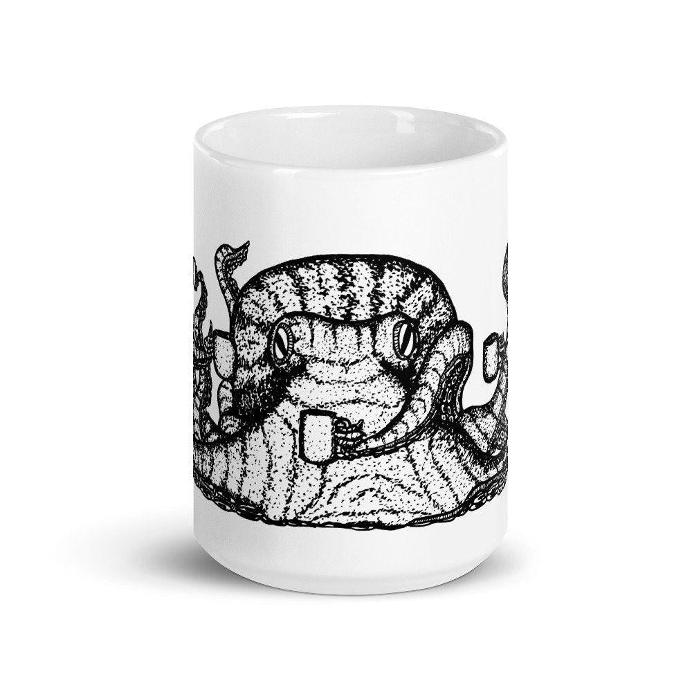 BellavanceInk: Octopus With Multiple Coffee Mugs Pen & Ink Watercolor Illustration On A Coffee Mug - BellavanceInk