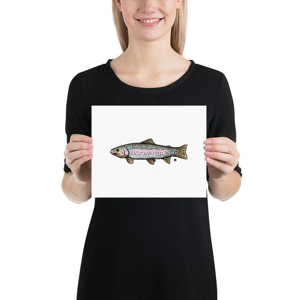 BellavanceInk: Pen & Ink/Watercolor Drawing Of Rainbow Trout Fish - BellavanceInk