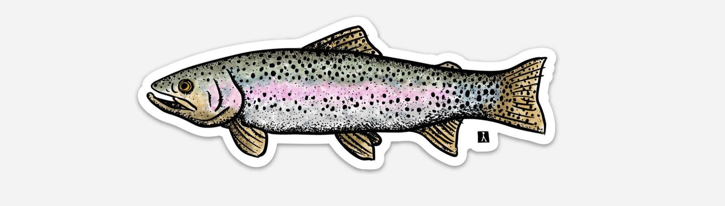 BellavanceInk: Rainbow Trout Pen & Ink Watercolor Illustration Vinyl Sticker Pen and Ink Illustration - BellavanceInk