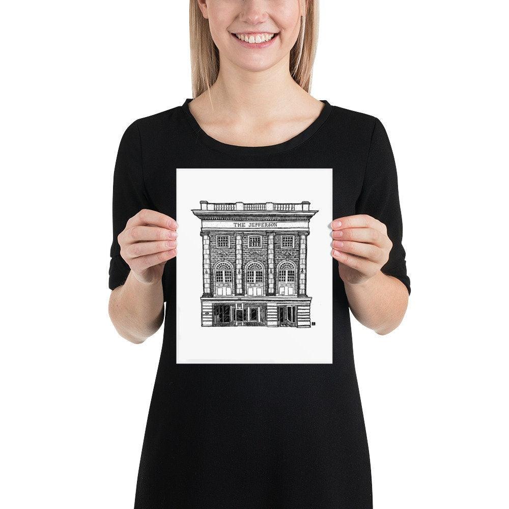 BellavanceInk: Limited Print of The Jefferson Theater In Charlottesville, Virginia Pen & Ink Drawing - BellavanceInk