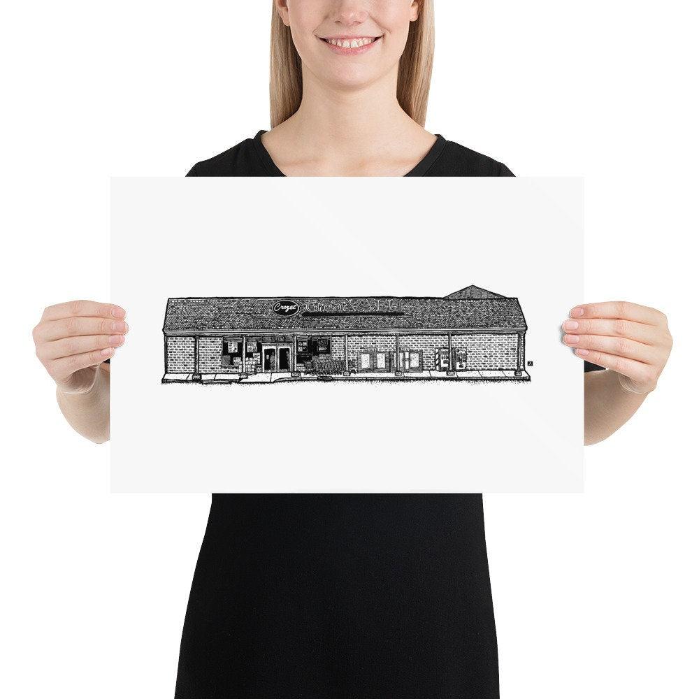 BellavanceInk: Local Crozet Virginia Grocery Crozet Market Great Valu Limited Print - BellavanceInk