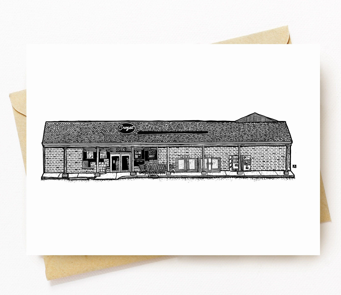 BellavanceInk: Greeting Card Crozet Market Great Value in Crozet Virginia 5 x 7 Inches - BellavanceInk