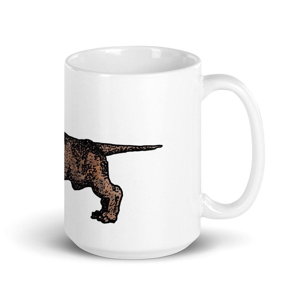 BellavanceInk: White Coffee Mug With Wiener Dog Dachshund Artwork Pen & Ink - BellavanceInk