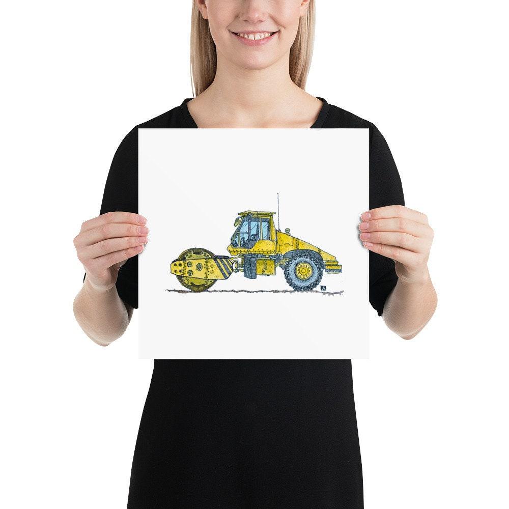 BellavanceInk: Pen & Ink Watercolor Drawing Of A Steam Roller Print - BellavanceInk