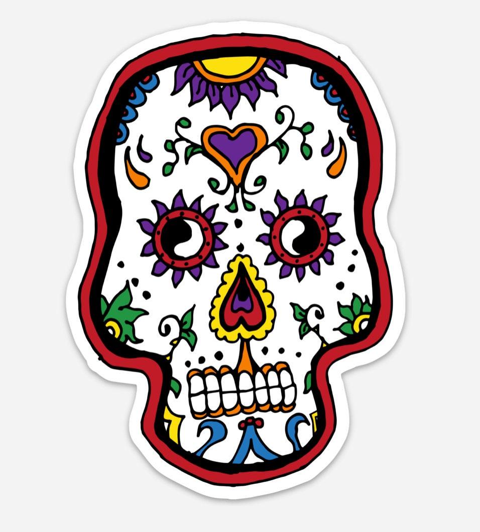 BellavanceInk: Sugar Skull Color Illustration Vinyl Sticker - BellavanceInk