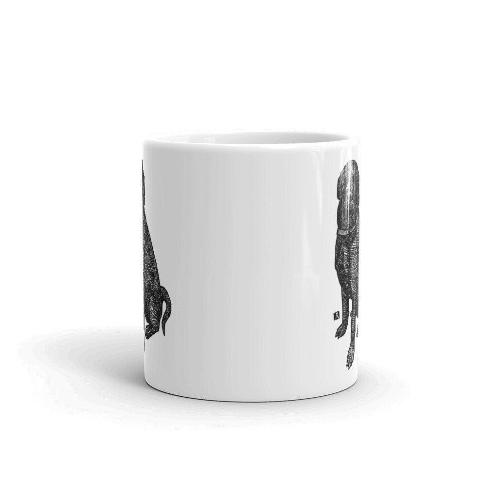 BellavanceInk: Coffee Mug With Sitting Black Labrador Retriever Black Lab - BellavanceInk