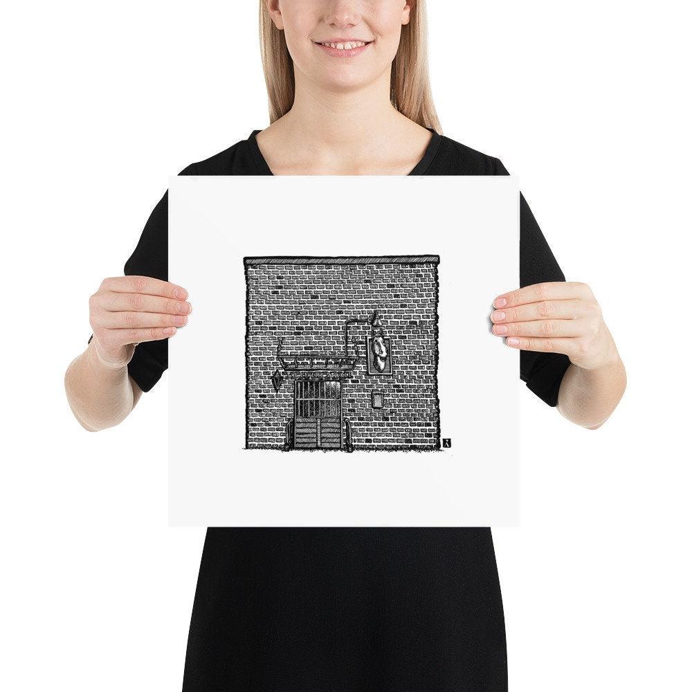 BellavanceInk: Pen & Ink Illustration Print of Charlottesville The Livery Stable Bar On The Downtown Mall - BellavanceInk