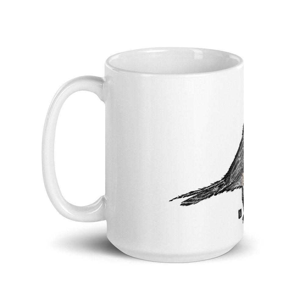 BellavanceInk: Coffee Mug With An American Robin Pen And Ink/Watercolor Illustration - BellavanceInk