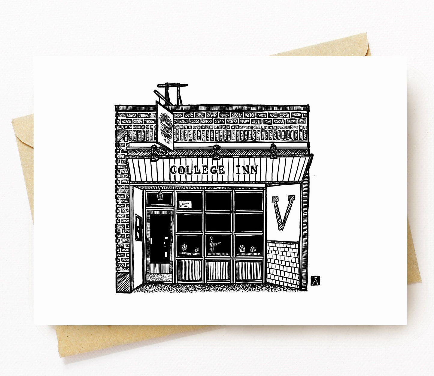 BellavanceInk: Greeting Card With The Charlottesville Restaurant The College Inn 5 x 7 Inches - BellavanceInk
