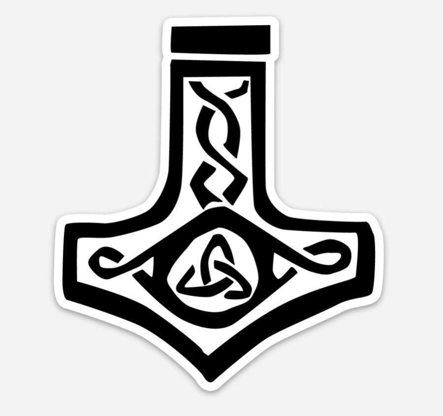 BellavanceInk: Thor's Hammer Mjolnir Ancient Nordic Symbol Vinyl Sticker Illustration - BellavanceInk